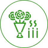 お花・線香の売店あり